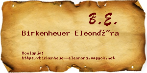 Birkenheuer Eleonóra névjegykártya